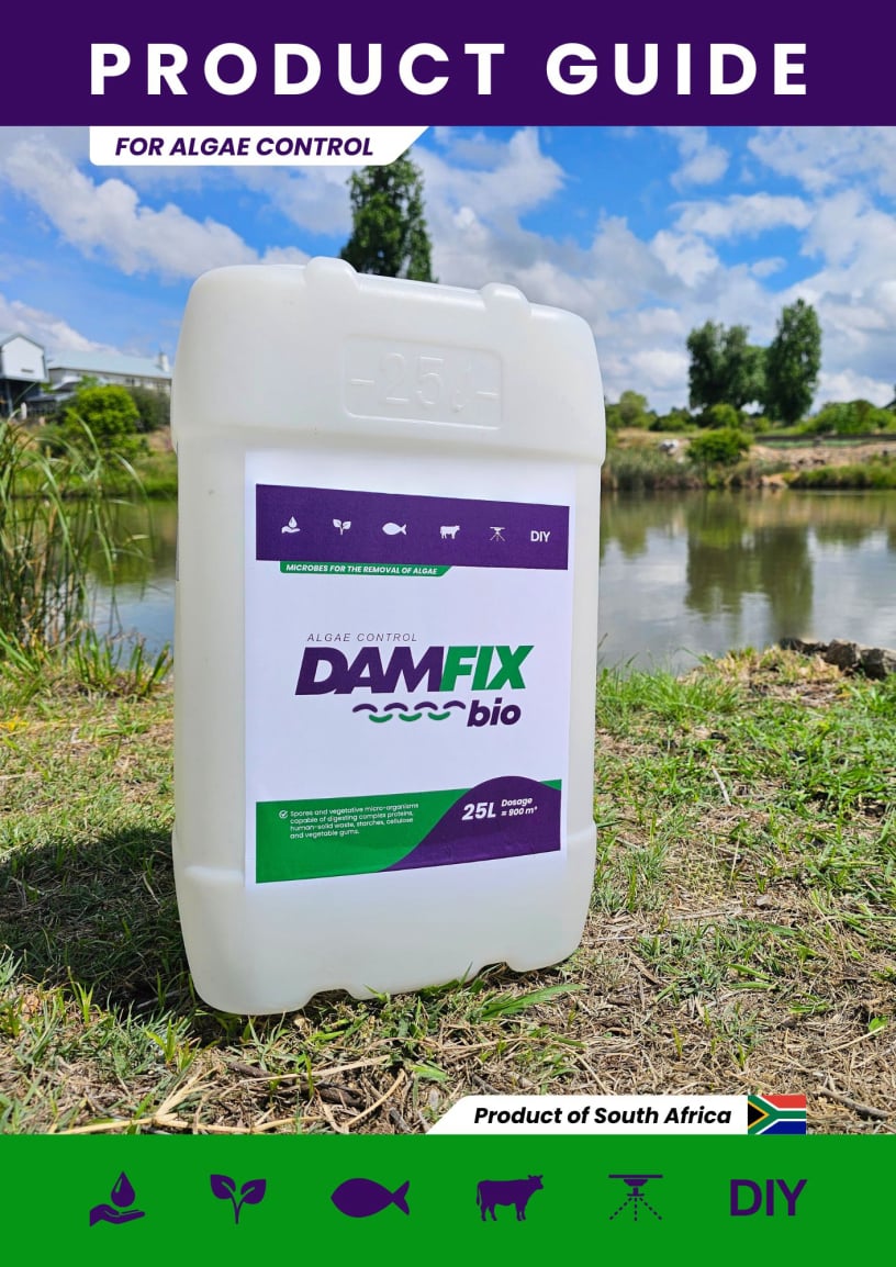Give your dam new life with DAMFIX Bio! This fantastic product gets rid of algae and waste-water.