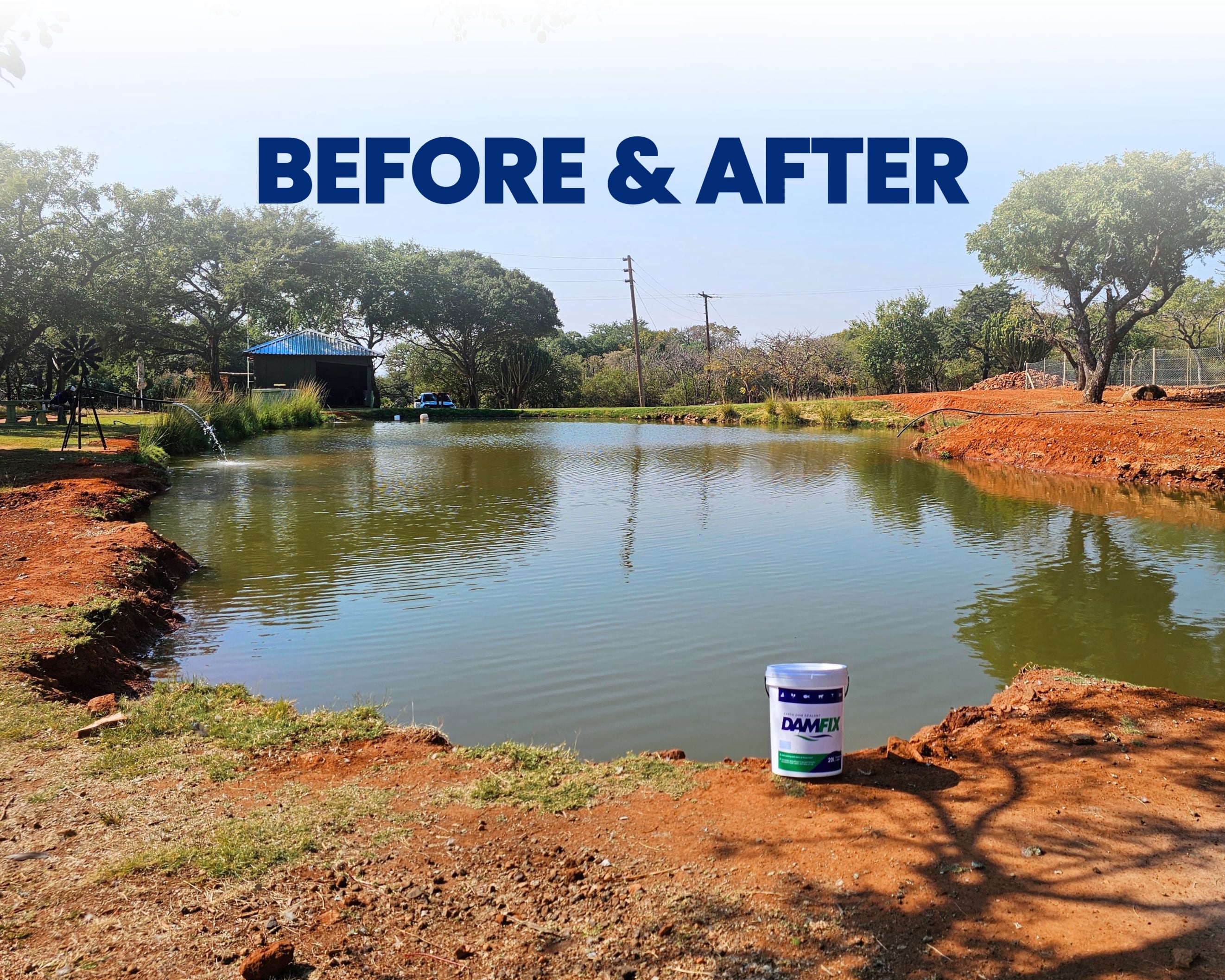 The DAMFIX range includes earth dam sealants and microbes to combat algae blooms